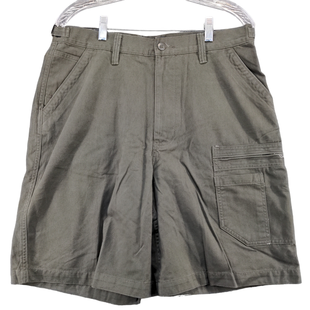 Route 66 Mens Cargo Shorts Brown 34 Cotton Pockets Outdoor Belt Loops